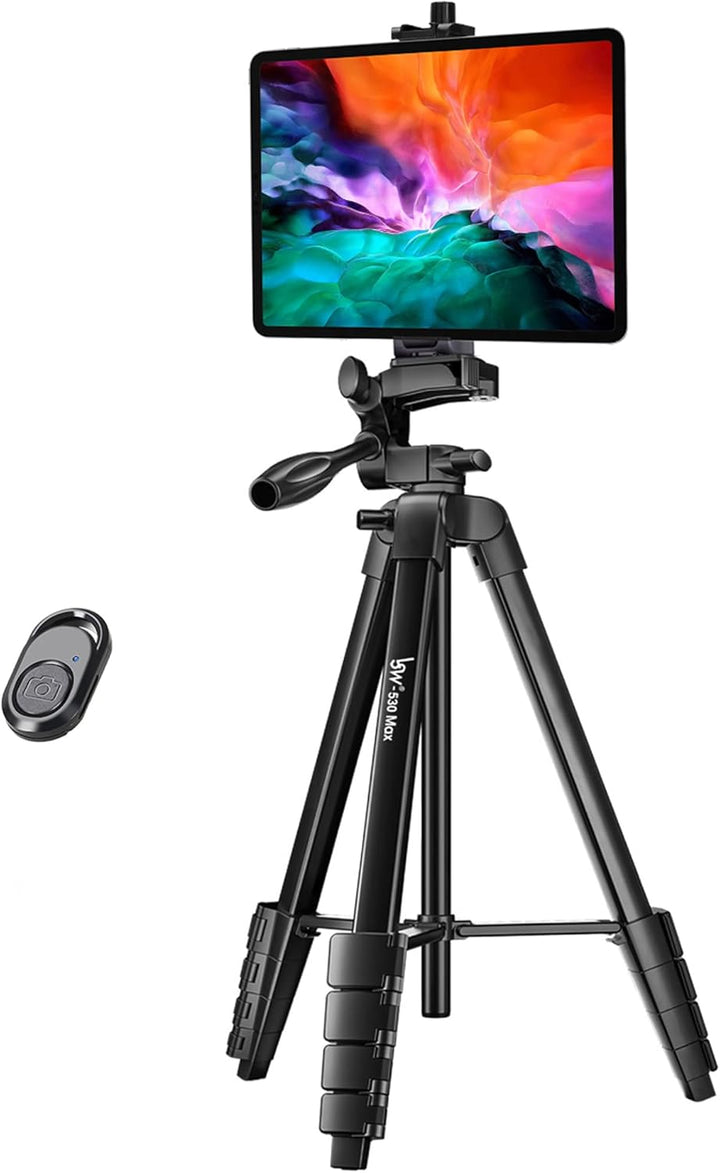 Stativ, Lusweimi 153 cm Kamerastativ für iPad Pro & iPhone Kompatibel mit Tablet/iPad Pro 12,9 Zoll/