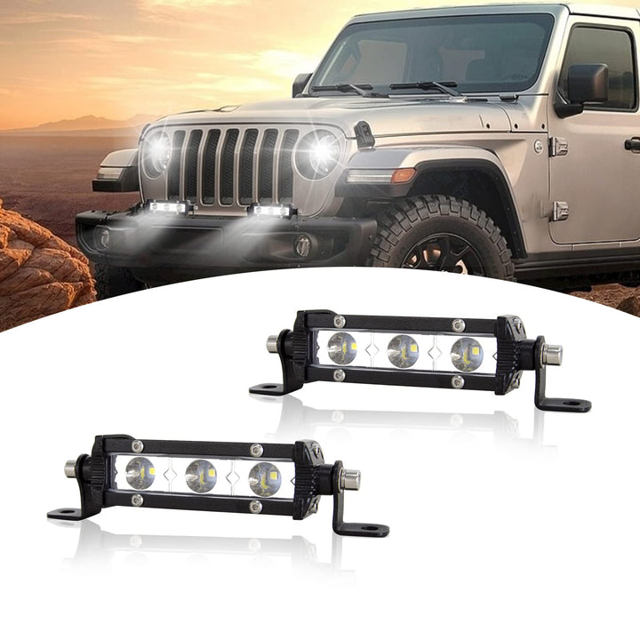 SKYWORLD 4" LED-Lichtleiste 15W Punktstrahl LED-Arbeitsscheinwerferleiste 6000K Einreihige LED-Autol