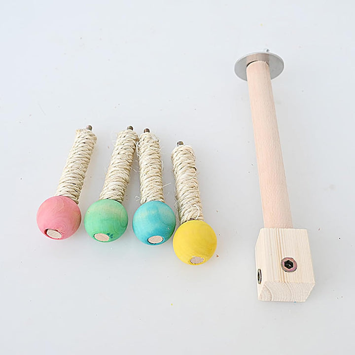 Vögel Spielzeug Holz Karussell Sitzstangen für Wellensittiche Papagei Vogelspielplatz Hängende Spiel