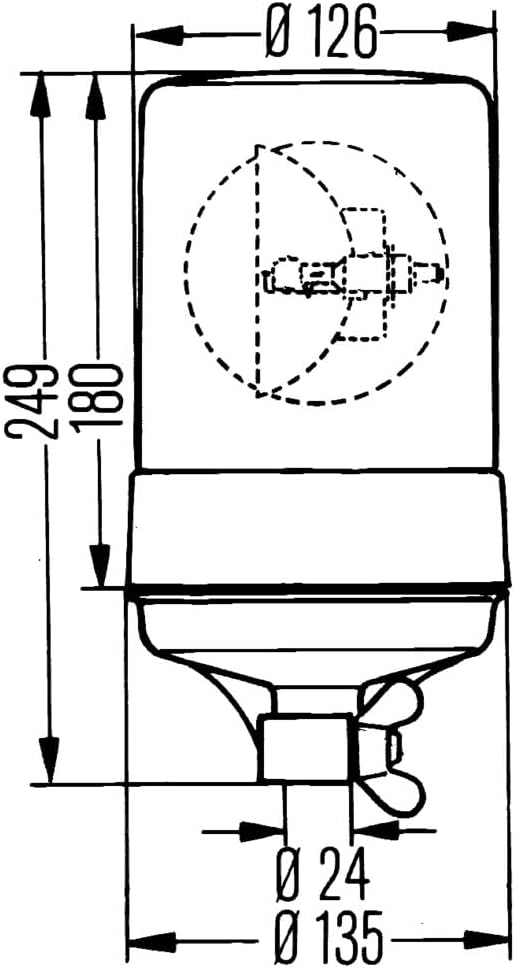 HELLA - Halogen-Rundumkennleuchte - KL 700 - 12V - gelb - rund - Rohrstutzen - Menge: 1 - 2RL 004 95