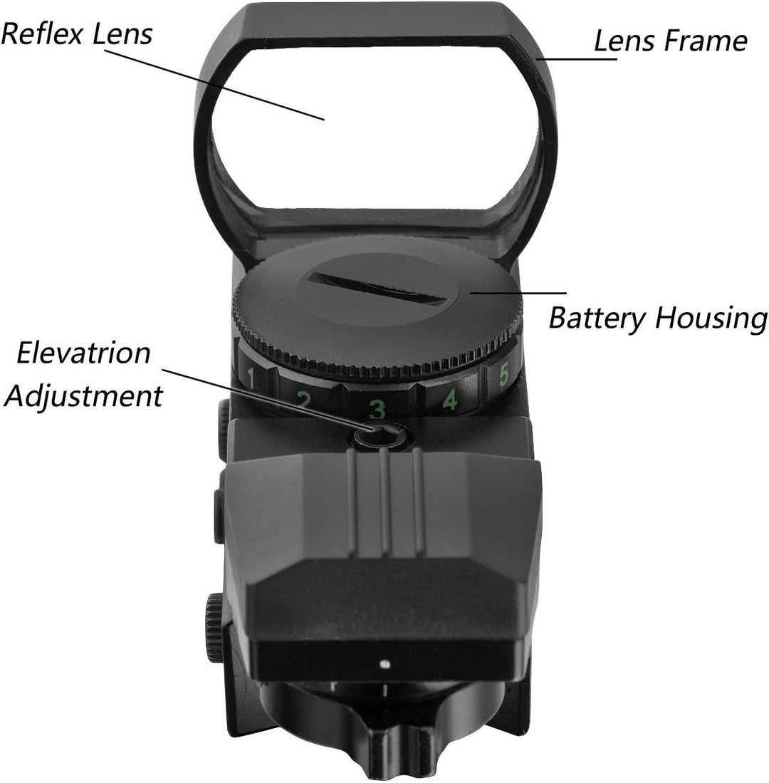 Red Dot Visier Sight Scope Leuchtpunktvisier Reflexvisier Reflex Sight Red Green mit Tactical 4 Reti