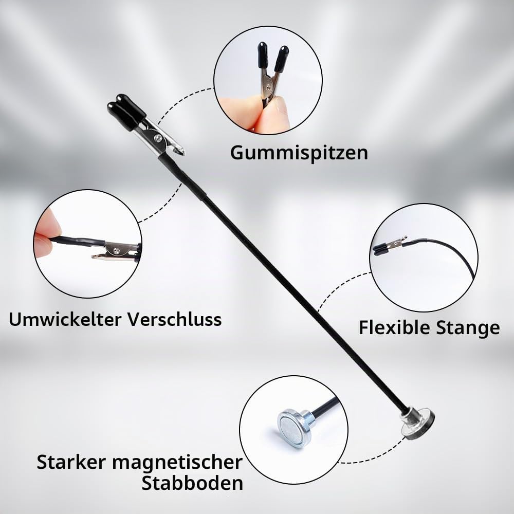 24 Stück Dritte Hand Löten mit Magnetfuss Flexibler Löthilfe Krokodilklemme 15cm Magnetisch Krokodil