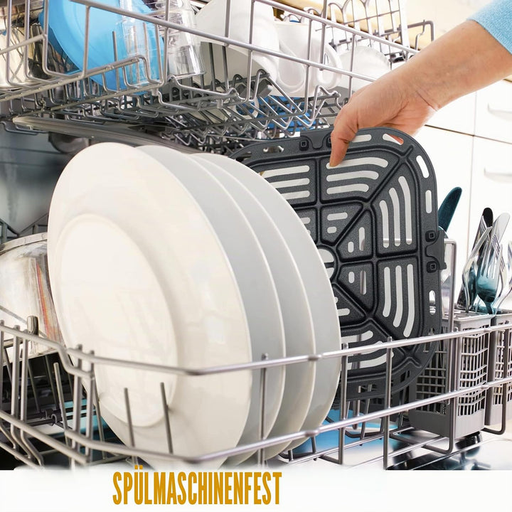 Luftfritteuse Grillpfanne für COSORI CAF-L501 4.7L, Antikleber 21x21 CM Quadrat Luftfritteuse Rack E
