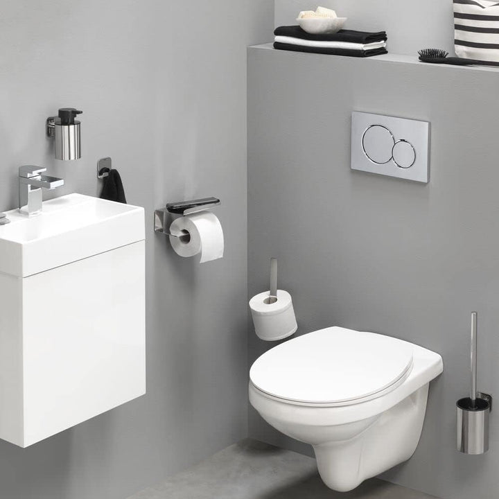 Tiger Colar Toilettenbürste zum Kleben, WC-Bürste mit Halter zur Wandmontage, Befestigung ohne Bohre