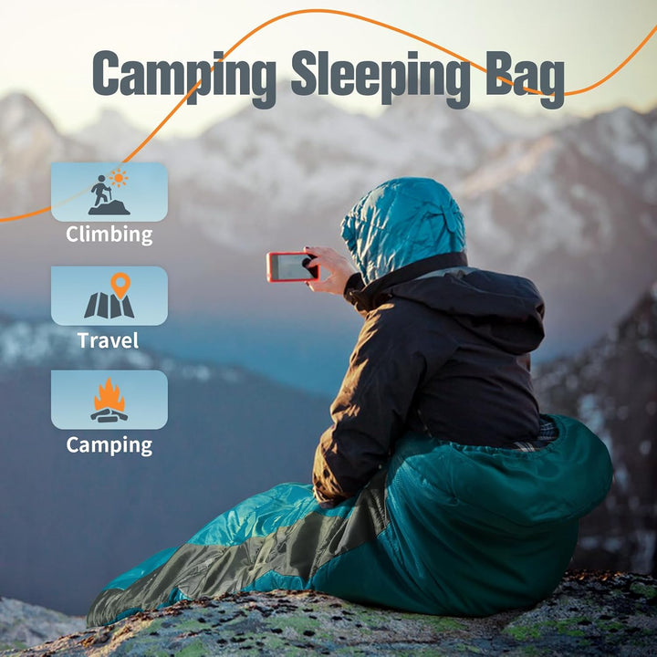 Forceatt Schlafsack Winter, -5°-20 Grad Schlafsack Outdoor für 3-4 Jahreszeiten, Leichtgewichtig und