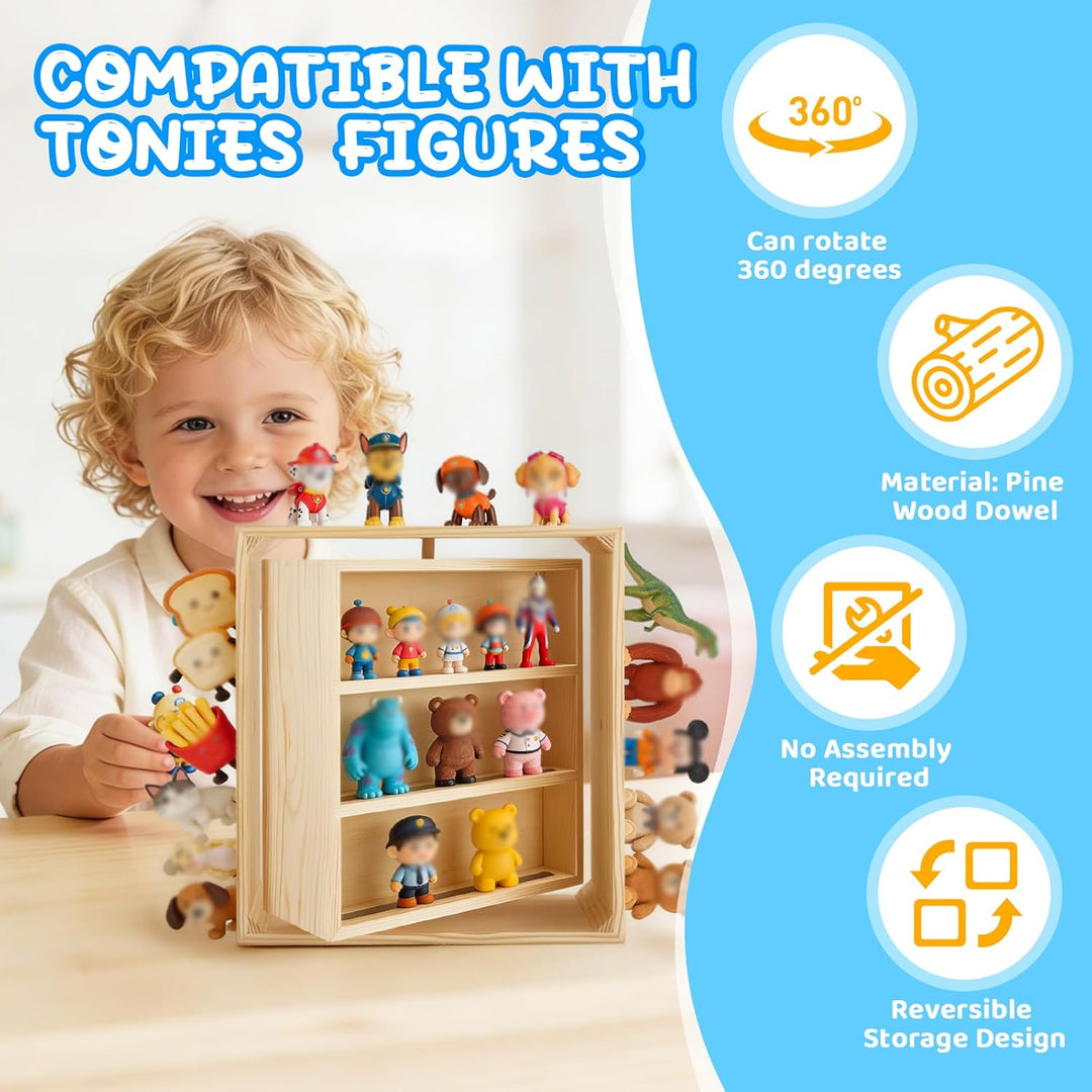 Tonie Regal, 360° Drehbar Magnetisch Wand- und Tischregal | 2-in-1 schwimmendes Regal, Für Toniebox