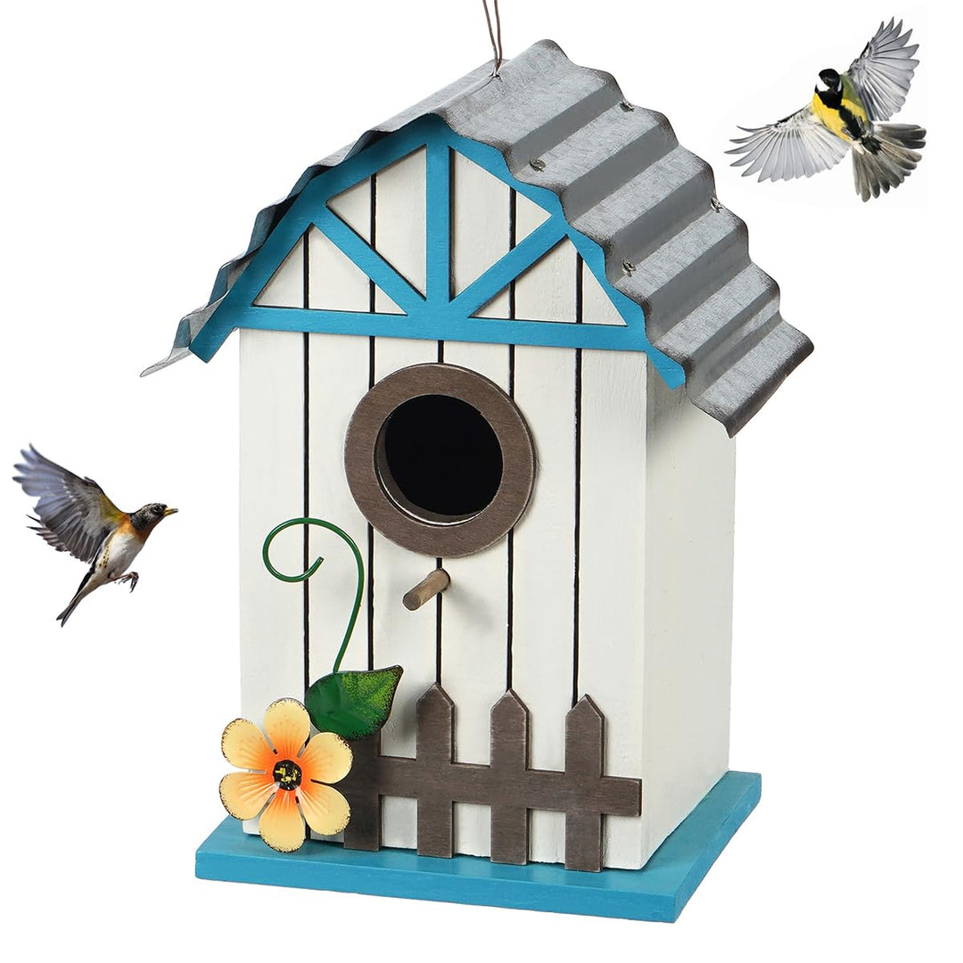 Optyuwah Vogelhaus Holz Nistkasten, Vogelvilla für Wildvögel Meisen, zum Aufhängen Indoor als Dekora