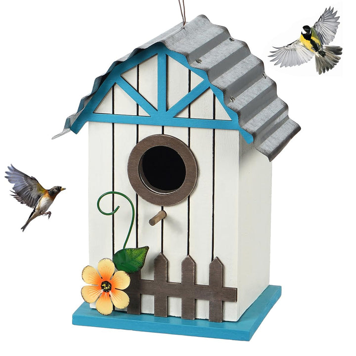 Optyuwah Vogelhaus Holz Nistkasten, Vogelvilla für Wildvögel Meisen, zum Aufhängen Indoor als Dekora