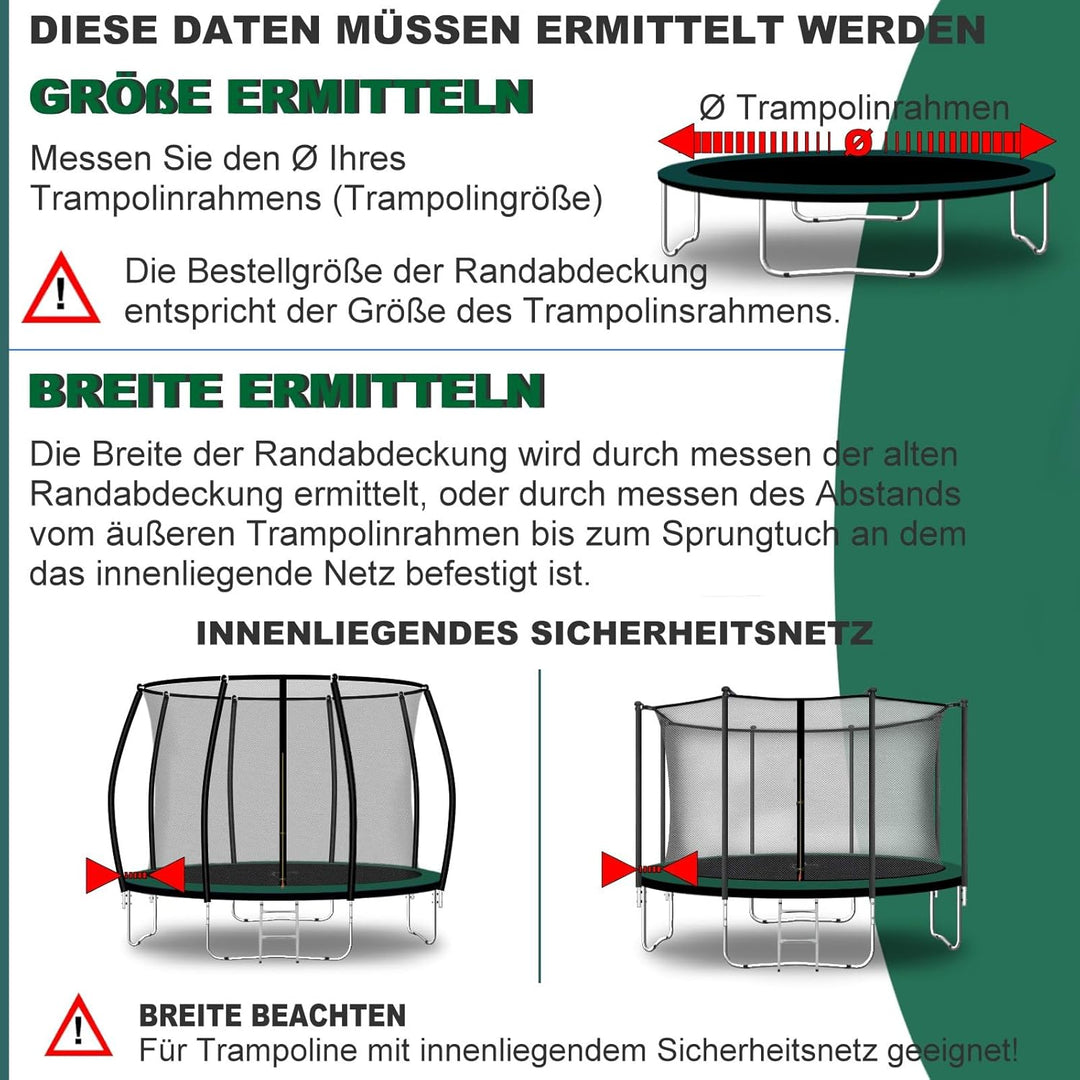 Baunsal® Trampolin Randabdeckung Ø 183 244 250 275 300 305 335 366 370 396 400 427 430 457 460 487 4