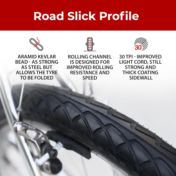 Fincci Fahrradreifen 26 x 2,125 Zoll 54-559 Fahrradmantel Faltbar Slick Reifen für Cityräder Rennrad