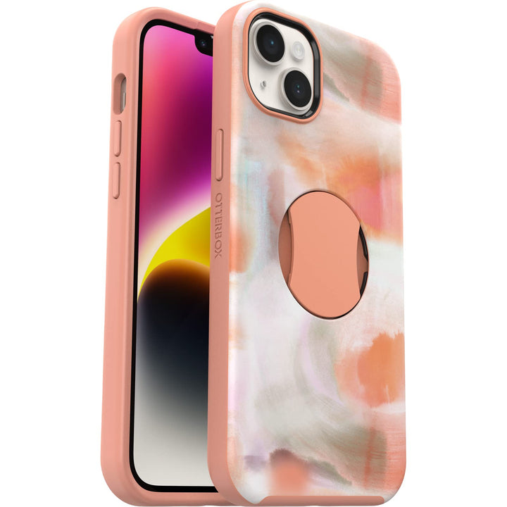 OtterBox Schutzhülle für iPhone 14 Plus (nur) OtterGrip Symmetry Serie – Pfirsiche (orange), integri