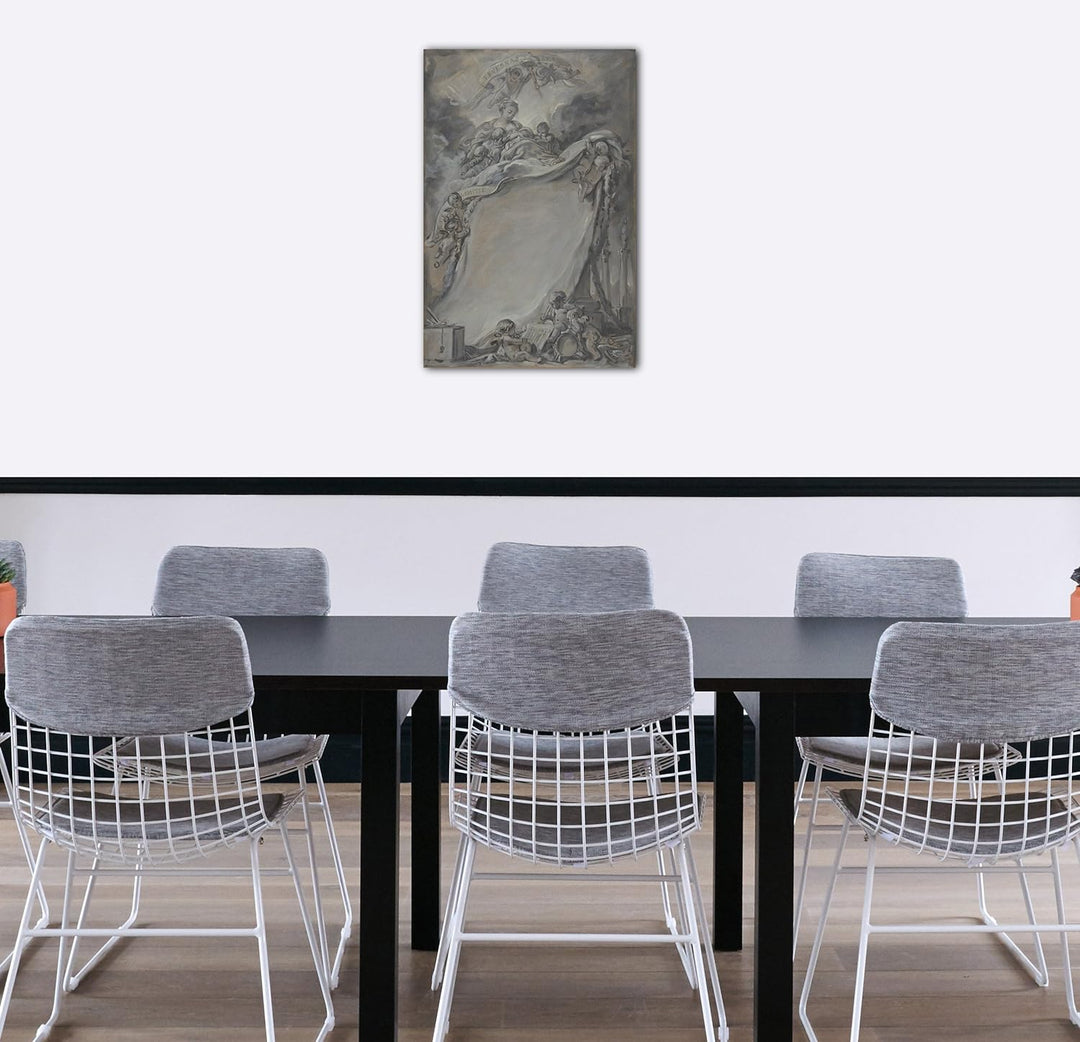 Printed Paintings Leinwand (70x100cm): François Boucher - Diplom der Freimaurer von Bordeaux 70x100
