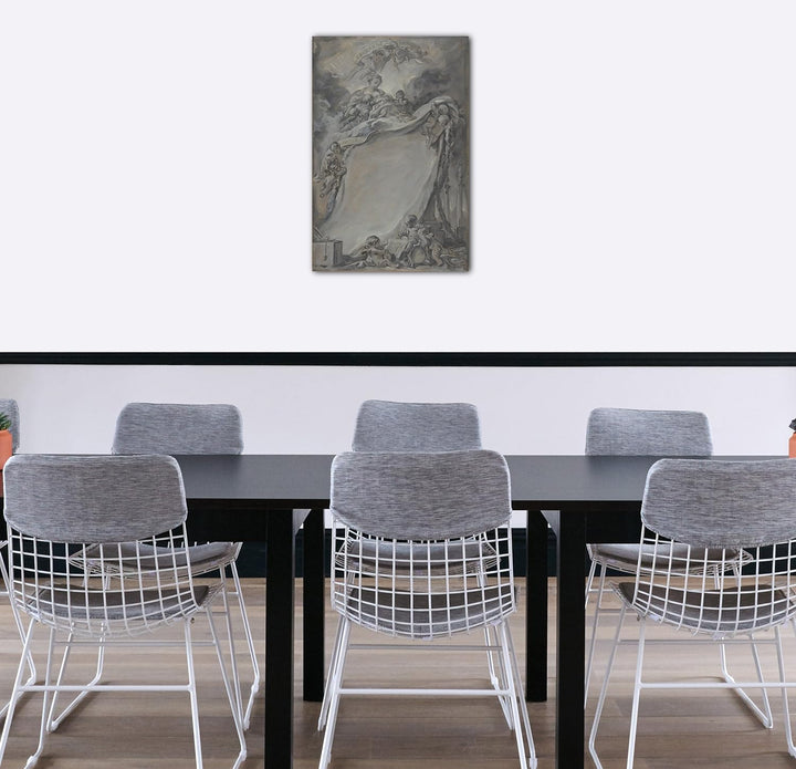 Printed Paintings Leinwand (70x100cm): François Boucher - Diplom der Freimaurer von Bordeaux 70x100