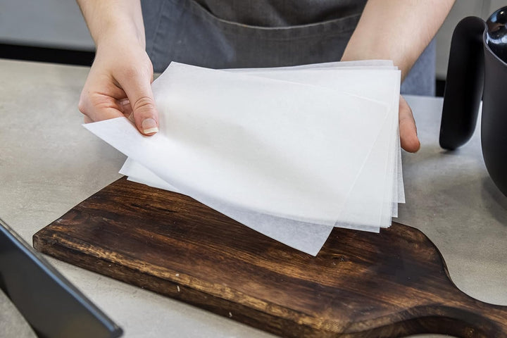 KitchenCraft Silikon-Backpapier, Viereckig, 100 Backpapiere, Backpapier mit Silikonbeschichtung, für