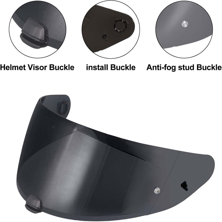 Motorradhelm Visier für Hjc i70 i10 HJ-31,Helmvisier Motorrad Windschutz Helm Objektiv Visier Vollge