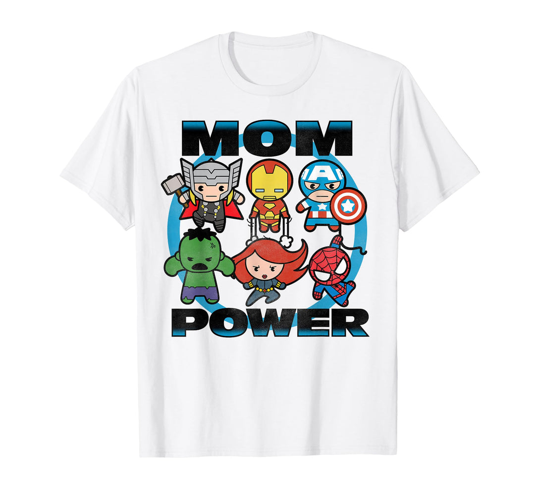 Men's Marvel Mother's Day Kawaii Mom Power Graphic T-Shirt 2XL Baby Blue