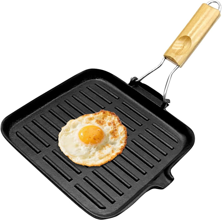 Generisch Gusseiserne Bratpfanne | Grillpfanne Und Bratpfanne,Gusseisen mit klappbarem Griff zum Koc