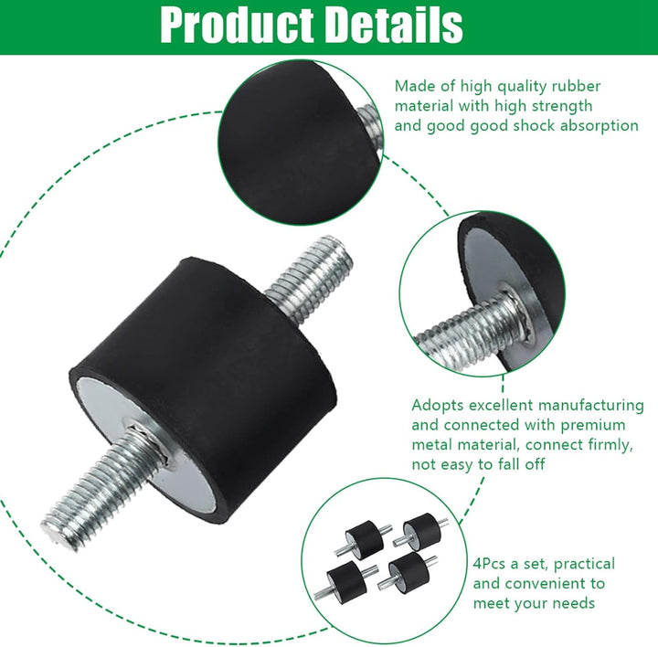Hilitand 4 Stück M10 40 x 30 mm Stossdämpfer Gummihalterung Anti-Vibration Gummihalterung Stossdämpf