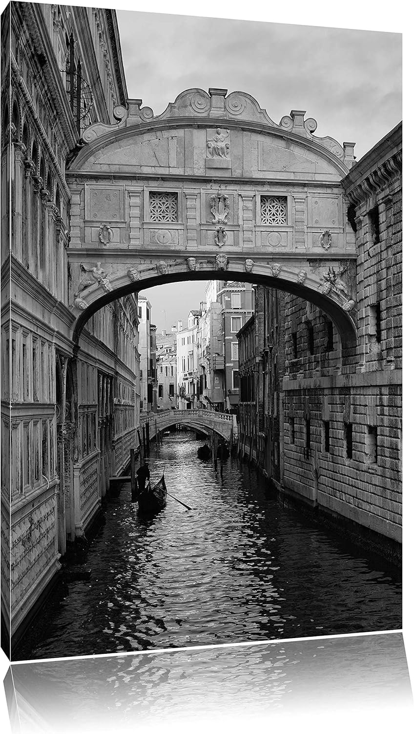 Romantischer Kanal in Venedig Format: 100x70 auf Leinwand, XXL riesige Bilder fertig gerahmt mit Kei