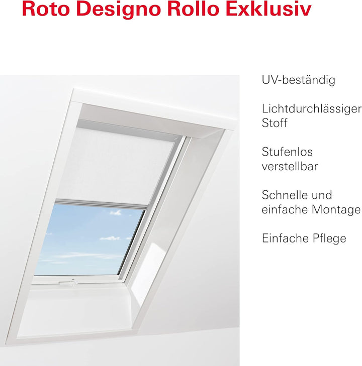 Original Roto Rollo Exclusiv ZRE für Roto Dachfenster - Führungsschiene Weiss - Manuelle Bedienung -