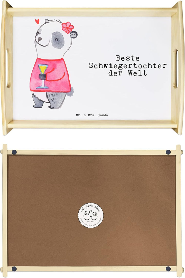 Mr. & Mrs. Panda Tablett Panda Beste Schwiegertochter der Welt - Geschenk, Dankeschön, Angeheiratet,
