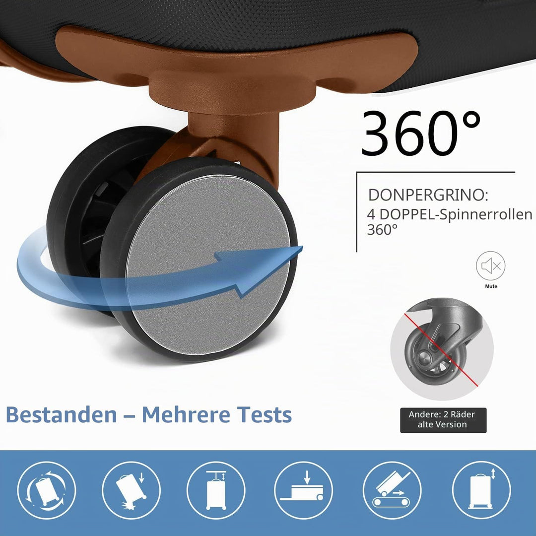 LARVENDER Kofferset 6 Teilig Hartschale Leicht ABS Erweiterbar Reisekoffer Haltbar Handgepäck Sets 4