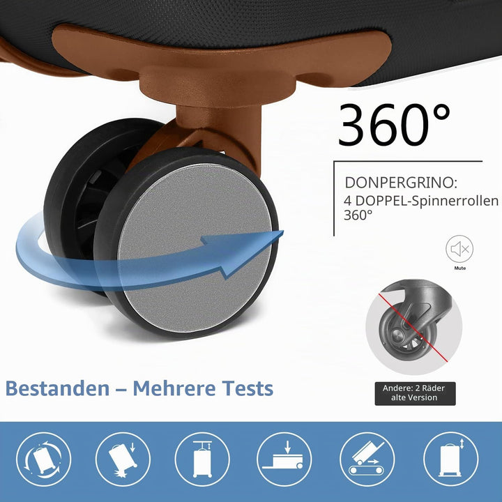 LARVENDER Kofferset 6 Teilig Hartschale Leicht ABS Erweiterbar Reisekoffer Haltbar Handgepäck Sets 4