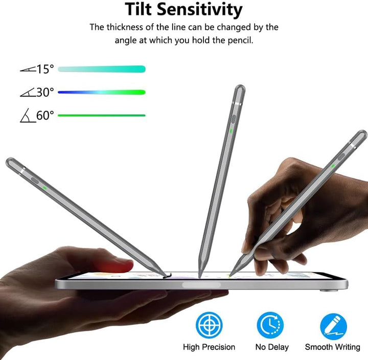 KIROSA Stift für iPad 2018-2023, iPad Stift mit USB-C Schnellladung, Neigung &amp; Handflächenabweisung,