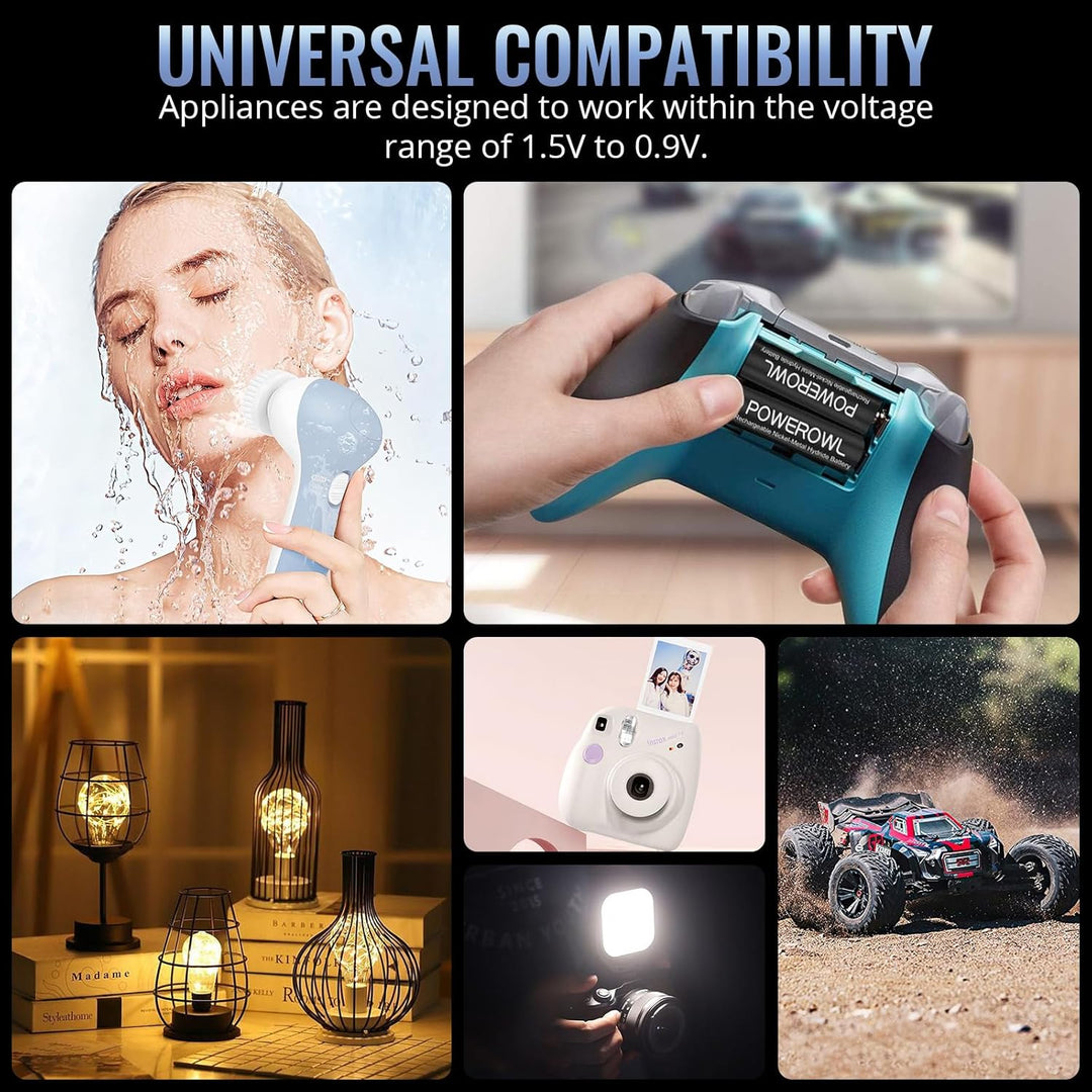 POWEROWL AA Akku 2800mAh Wiederaufladbar Batterien AA 12 Stück (Geringe Selbstentladung, 1200 Zyklen