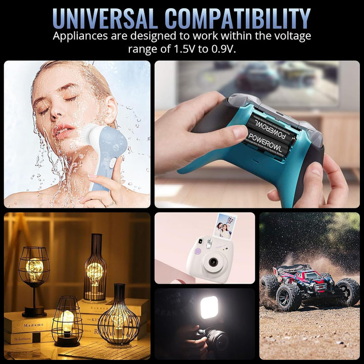 POWEROWL AA Akku 2800mAh Wiederaufladbar Batterien AA 12 Stück (Geringe Selbstentladung, 1200 Zyklen