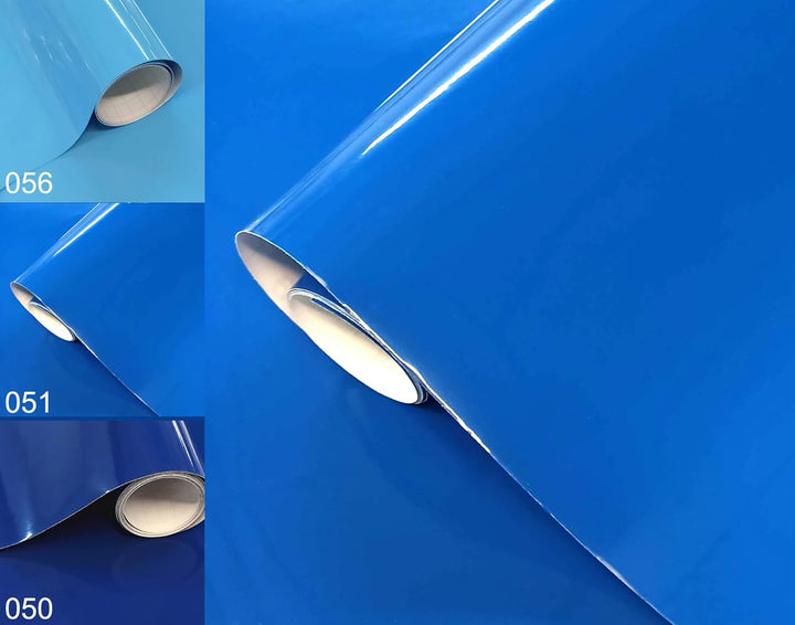 Vinyl-Aufkleber, blau, glänzend, 60 x 300 cm, für Möbel, Küche, Wände, Fenster, Bastelpapier, dekora