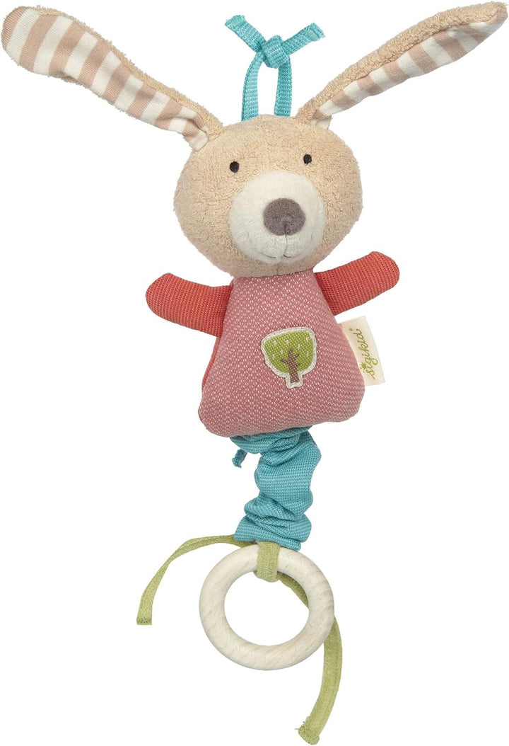 sigikid 39564 Baby Aktivspielzeug Anhänger, Mehrfarbig Mehrfarbig/Hase, Mehrfarbig/Hase
