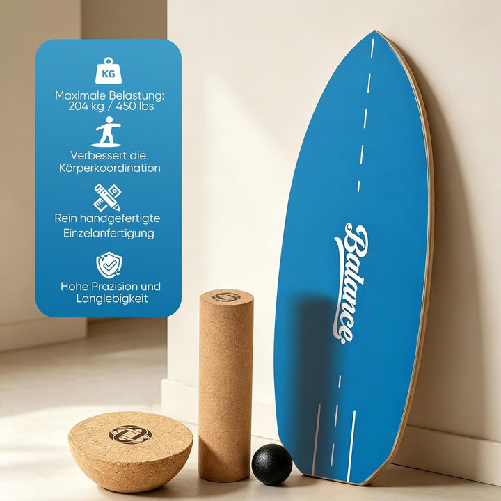 BRICH Balance Board Erwachsene mit Kork Halbkugel & Anti-Rutsch-Oberfläche – Professionelles Balance