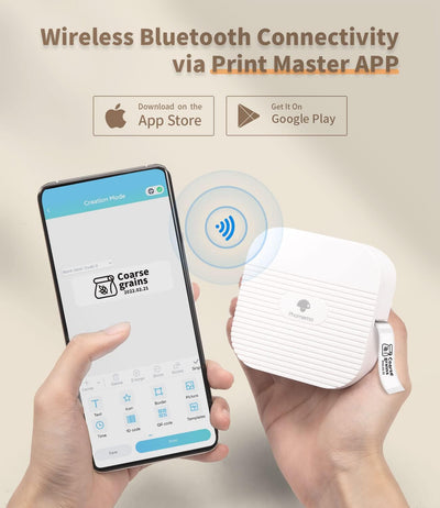 Phomemo Q31 Tragbares Etikettiergerät Mini Labelmaker, Bluetooth Labeldrucker für iOS & Android, Bes