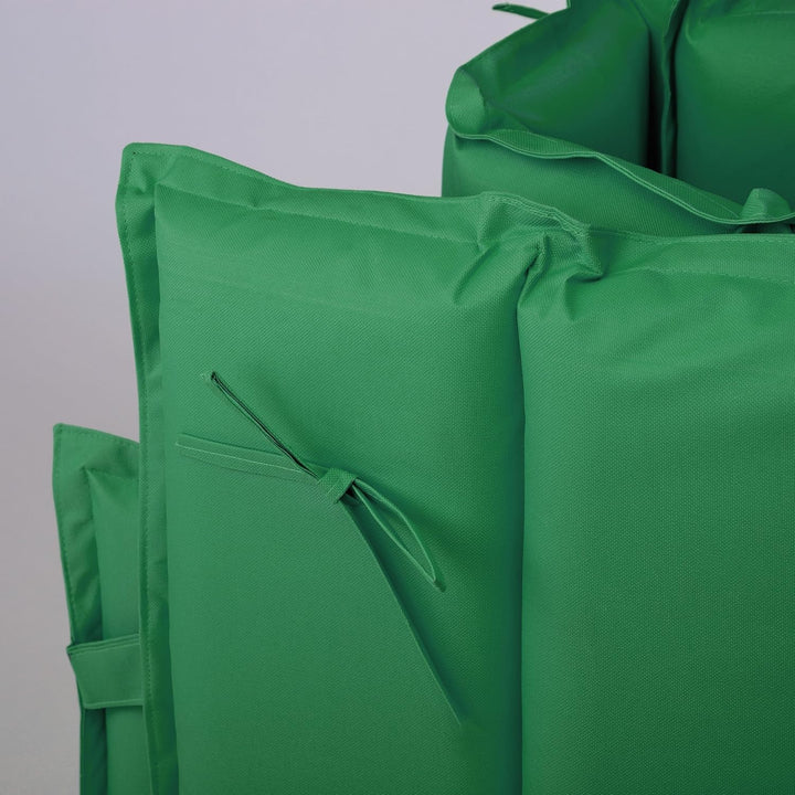 Nexos 2-er Set Liegen-Auflage Kopfkissen für Sauna Garten Terrasse aufrollbar dunkelgrün, Dunkelgrün