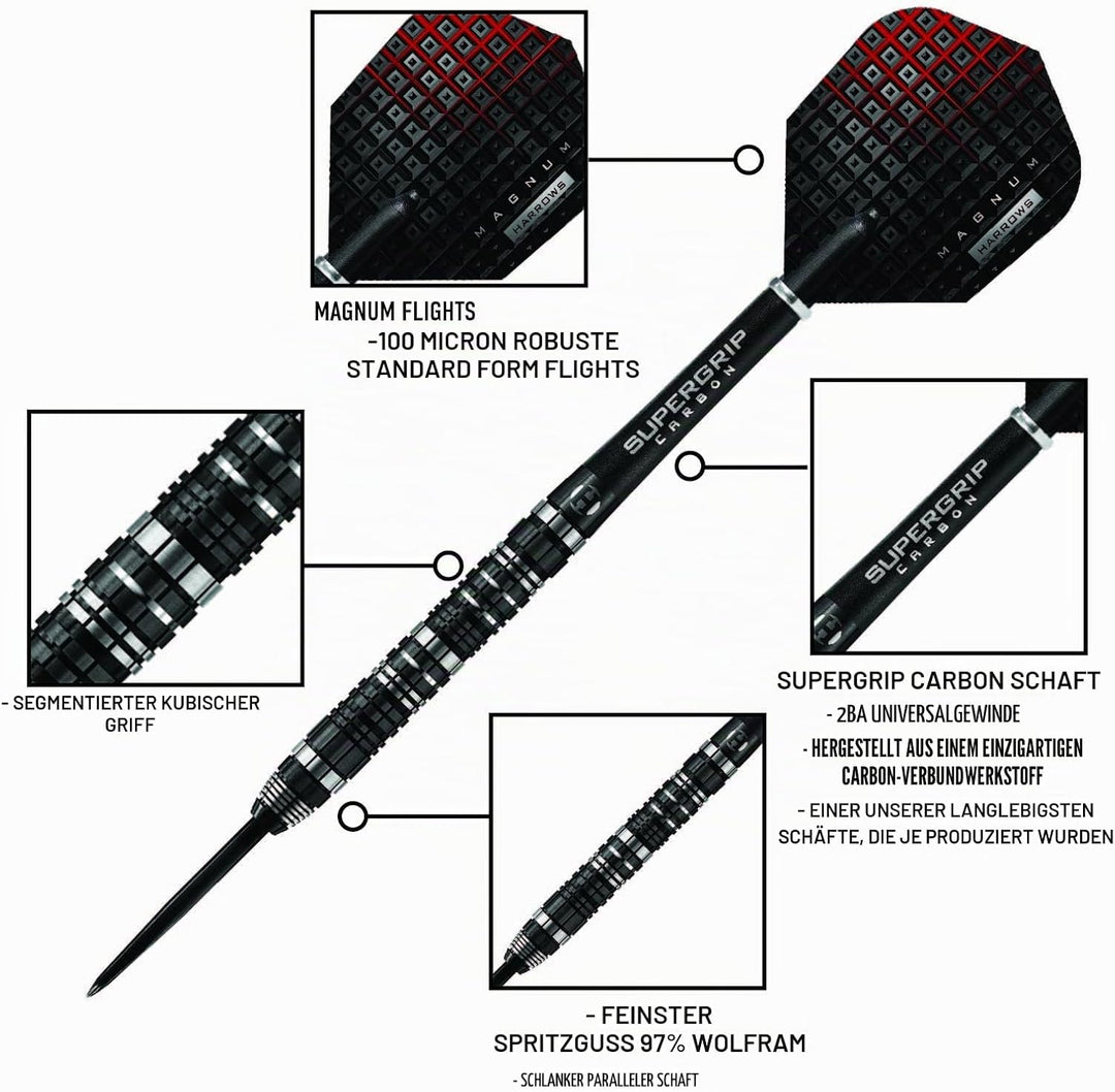 Harrows Unisex Jugend X Rutschteller 22 g Schwarz / Silber, 22 g Schwarz / Silber