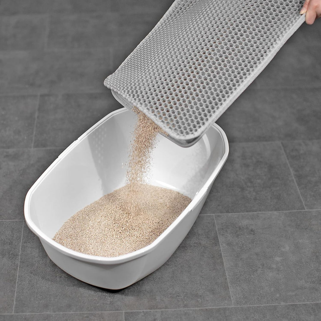 lionto Katzenstreumatte für Katzentoilette mit Anti-Rutsch-Beschichtung, 76x61x1,3 cm, Katzenklomatt