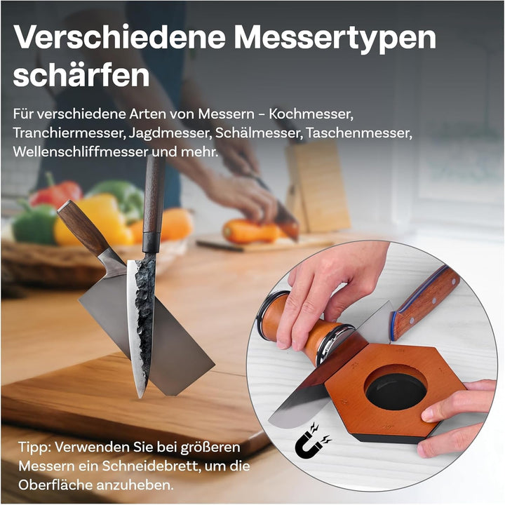 Rollschleifer Messerschärfer von MMOBIEL – 6 Magnetische Schleifwinkeln (12°, 15°, 17°, 19°, 22°, 25