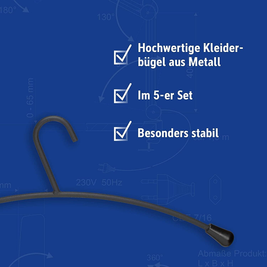 MAUL Kleiderbügel Metall – moderne Stahl Kleiderbügel in edlem Design – stabile und belastbare Aufhä