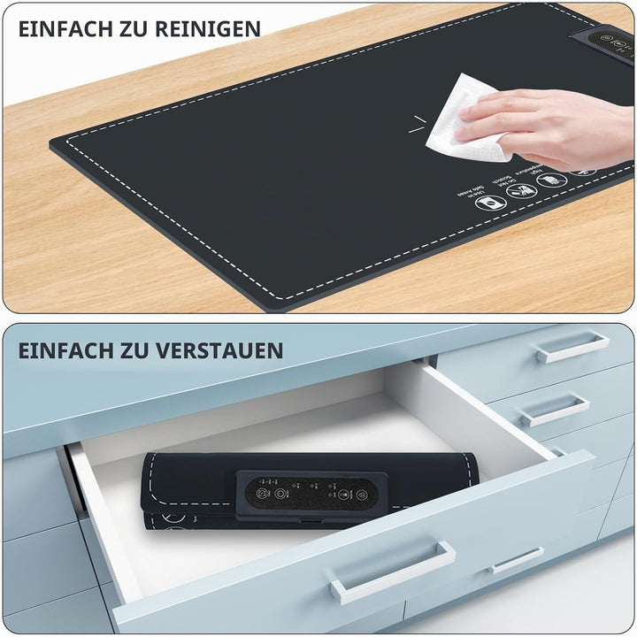 Warmhalteplatte für Speisen, Warmhalteplatte Elektrisch, Buffetwärmer, Warmhalteplatte 3 Einstellbar