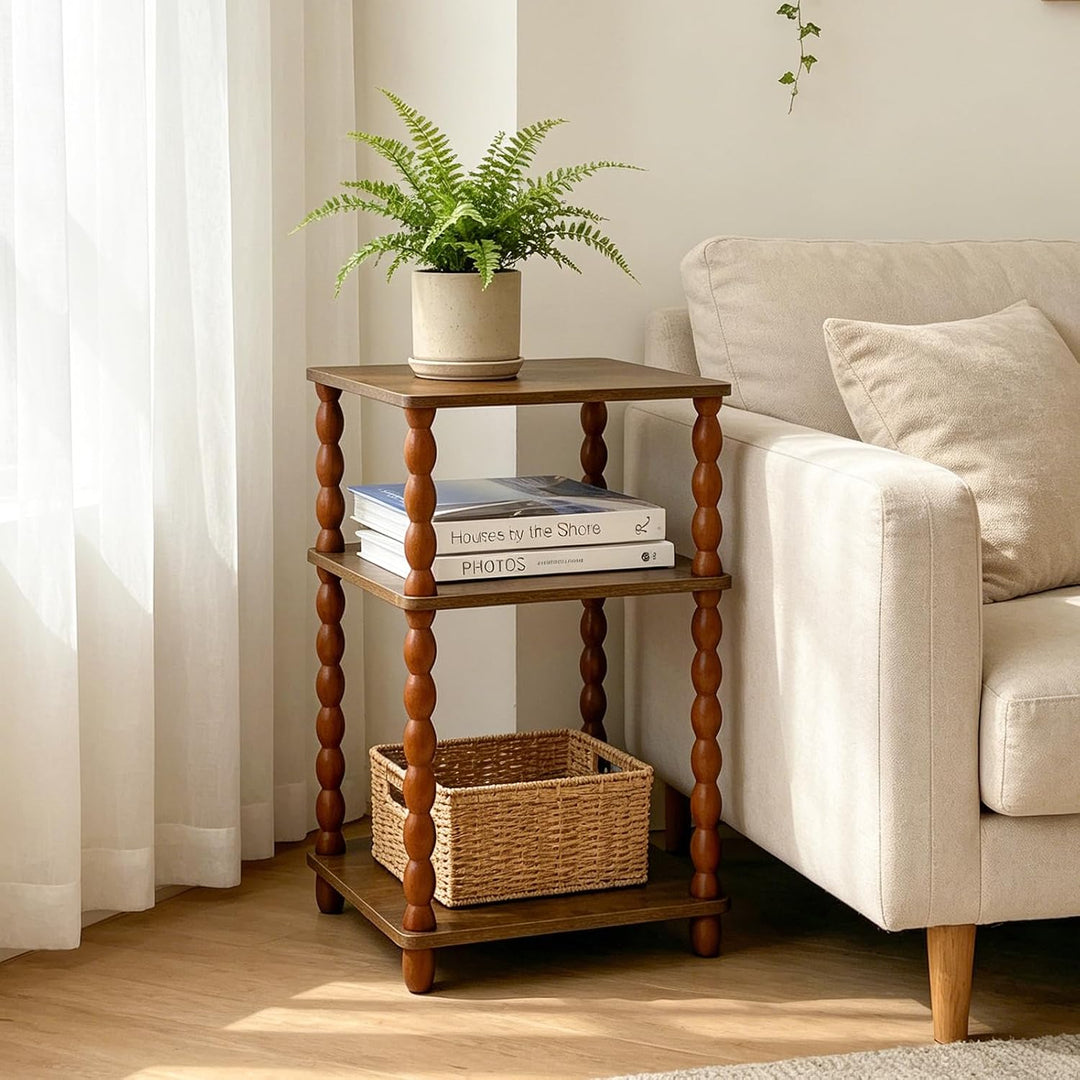 Holztisch, Kleiner Couchtisch &amp; Beistelltisch, multifunktionaler Mini Tisch für Bett, Couch, Wohnzim