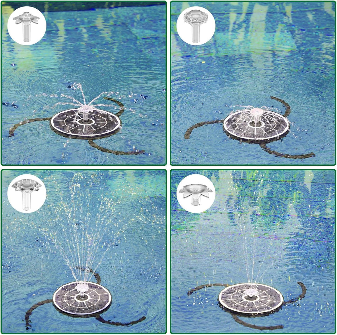 AISITIN Solarbrunnen für Draussen, Solar Springbrunnen für Aussen 3,7W mit 4 Sprüh Effekten,Solar Te