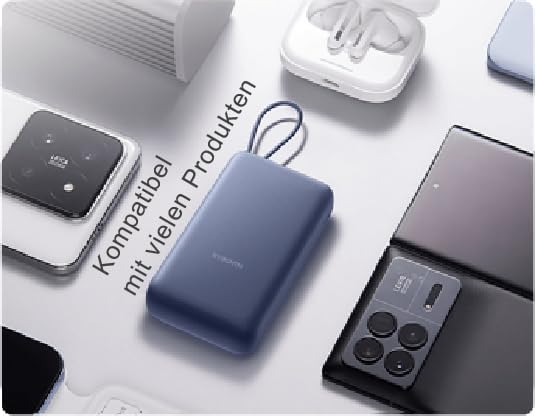 Xiaomi 33W Power Bank 10000mAh, Tragbares USB-C-Schnellladegerät, PD3.0, QC3.0, Apple 2.4, 3 Ausgang