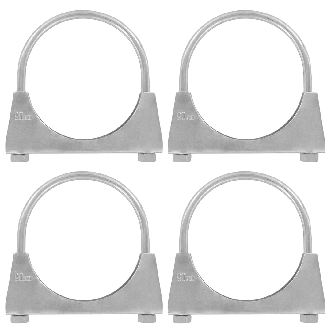 4er Set U Bügel Rohrschellen M8 x 90 mm extrem belastbare Montageschellen aus verzinktem Stahl (4 St