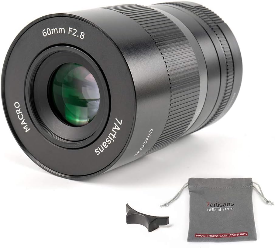 7artisans 60 mm F2.8 Makro APS-C Weitwinkelobjektiv für Sony Emount Kameras wie A7 A7II A7R A7RII A7
