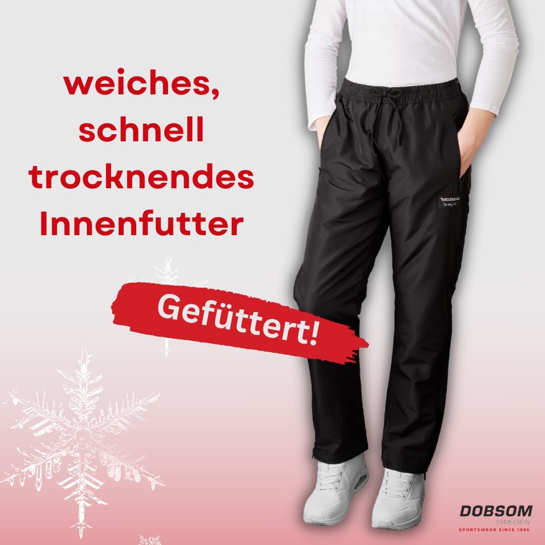 Dobsom Comfort Reha Hose für Kinder gefüttert I Kinderhose mit durchgehendem seitlichen Reissverschl