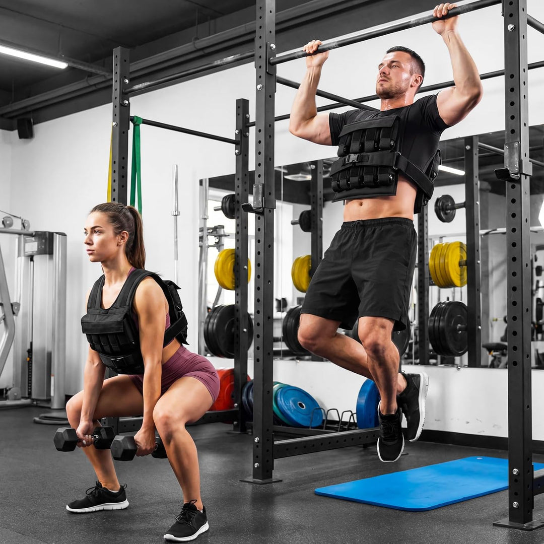 COSTWAY Gewichtsweste 20/30 kg, Brustgrösse Verstellbar, Trainingsweste mit abnehmbaren Eisensandsäc