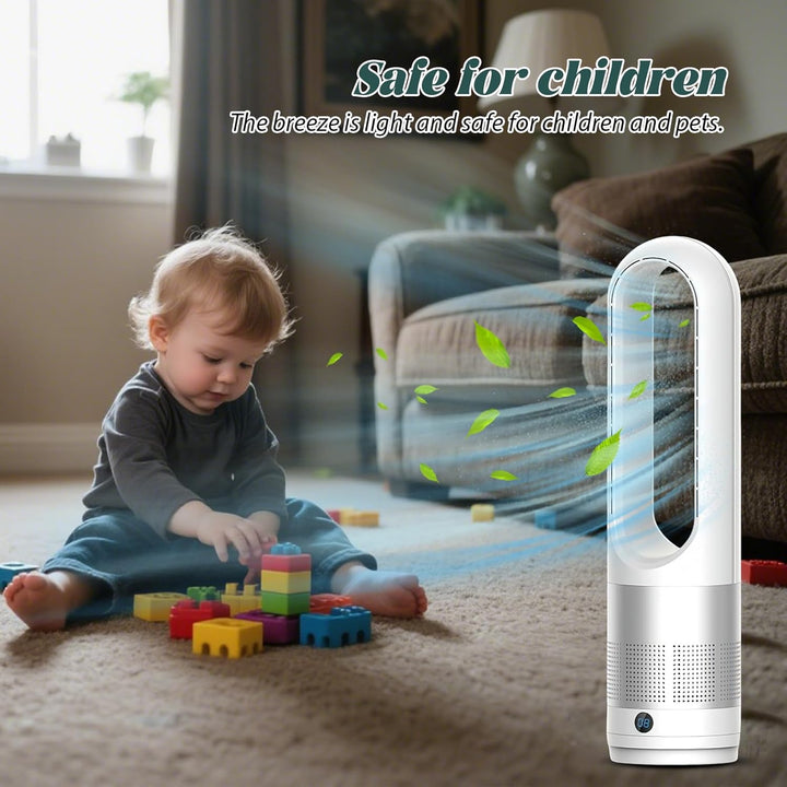 Säulenventilator ohne Flügel, 18 Zoll – leiser Ventilator mit Ionisator, Fernbedienung 5 m, 8 Geschw