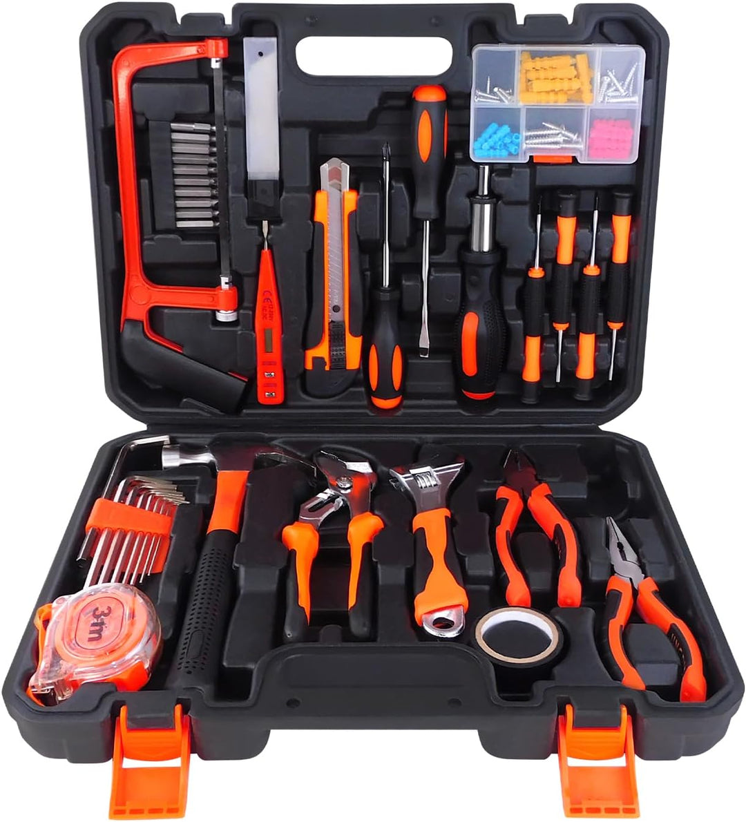 Universal Hammer Werkzeugkoffer 100 teilig bestückt Werkzeug Koffer