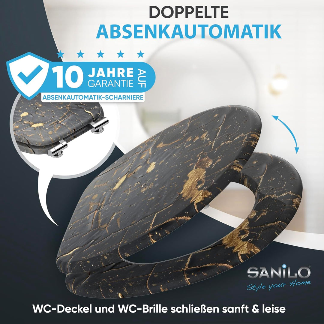 Sanilo WC Sitz mit Absenkautomatik, viele neue Toilettendeckel zur Auswahl, hochwertige Oberfläche,